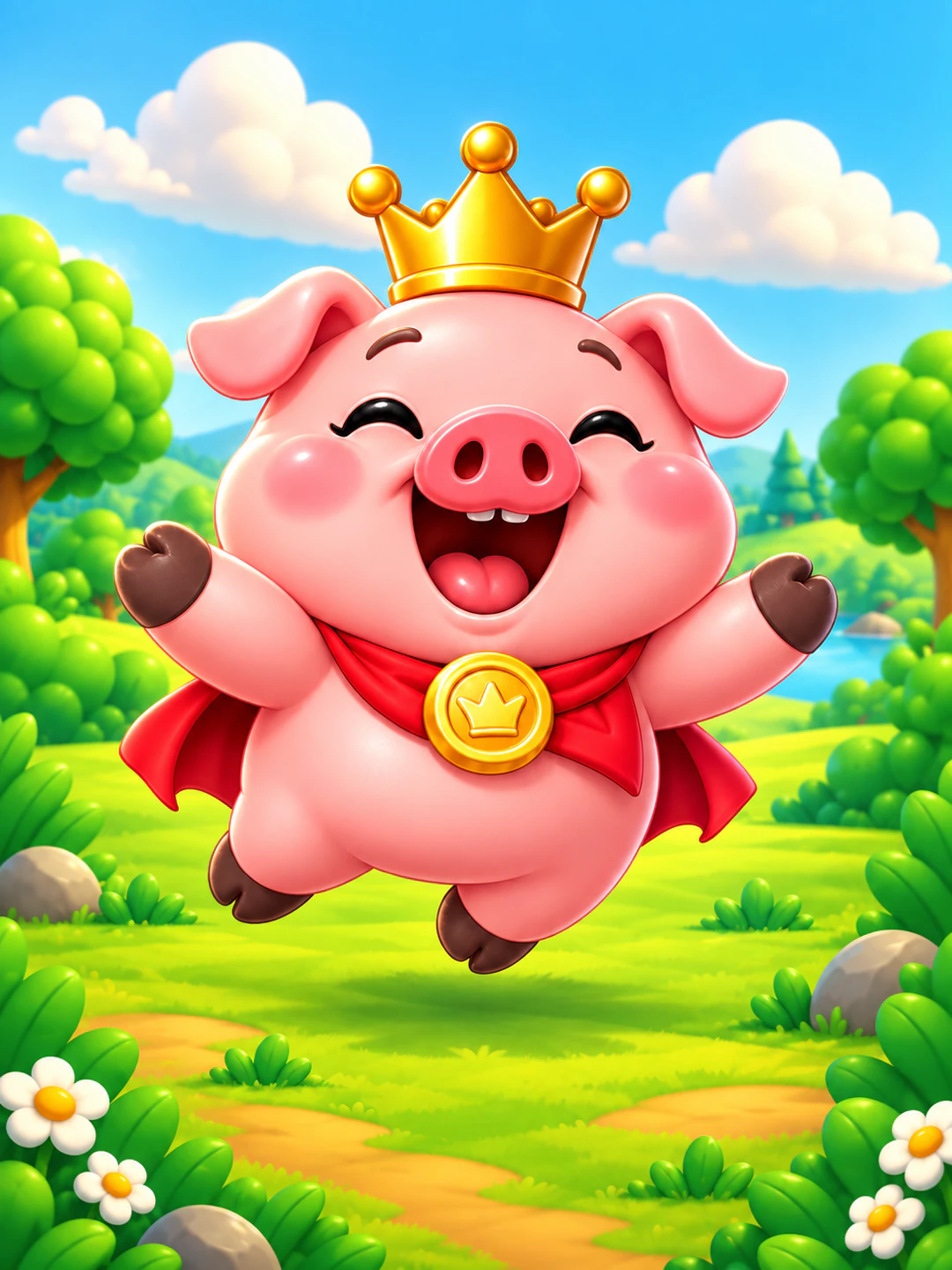 Piggy Bagatelle artwork with its crowned pig character